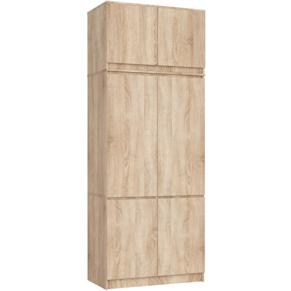 Szafa z nadstawką S90 Dąb Sonoma 90 cm 6 drzwi Dąb Sonoma 6 półek, 9236975