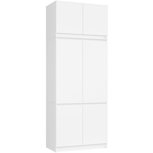 Szafa z nadstawką S90 Biała 90 cm 6 drzwi Biały 6 półek, 9236985