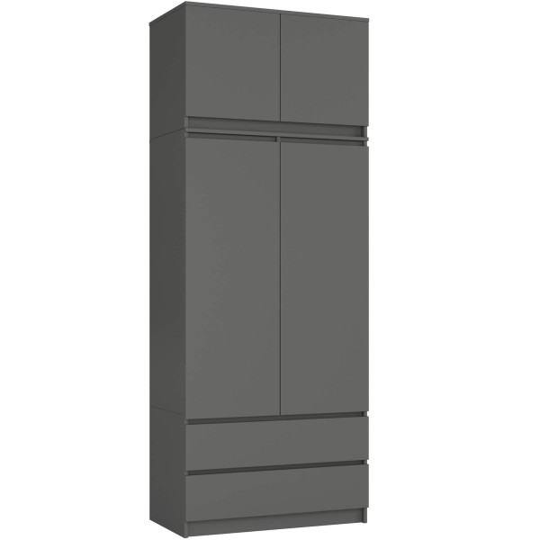 Nadstawka na szafę S90 Grafit Szary 90 cm 2 drzwi Grafit Szary 2 półki, 9237505