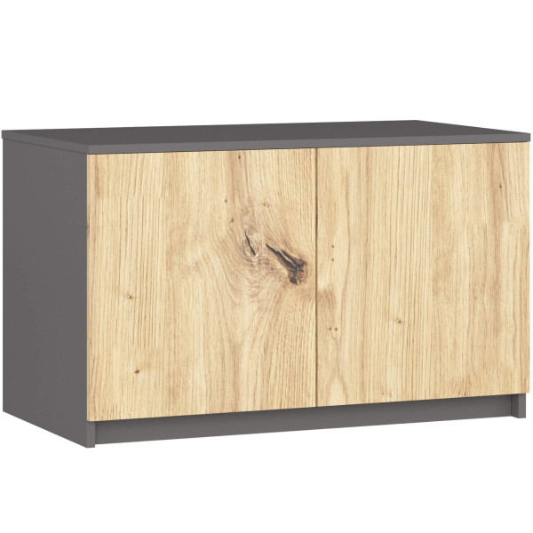 Nadstawka na szafę S90 Grafit Szary 90 cm 2 drzwi Dąb Artisan 2 półki, 9237517
