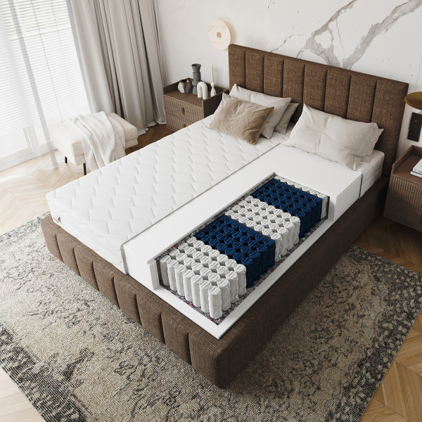 Materac kieszeniowy EVIG 120x200 cm 7 stref pianka poliuretanowa 22cm, 9239449