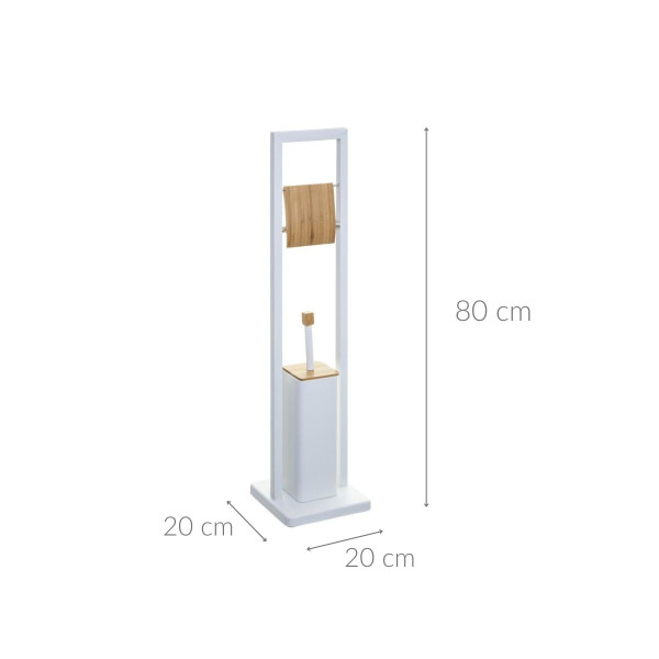 Szczotka toaletowa z uchwytem na papier toaletowy NATURELO, 2w1, 9240180