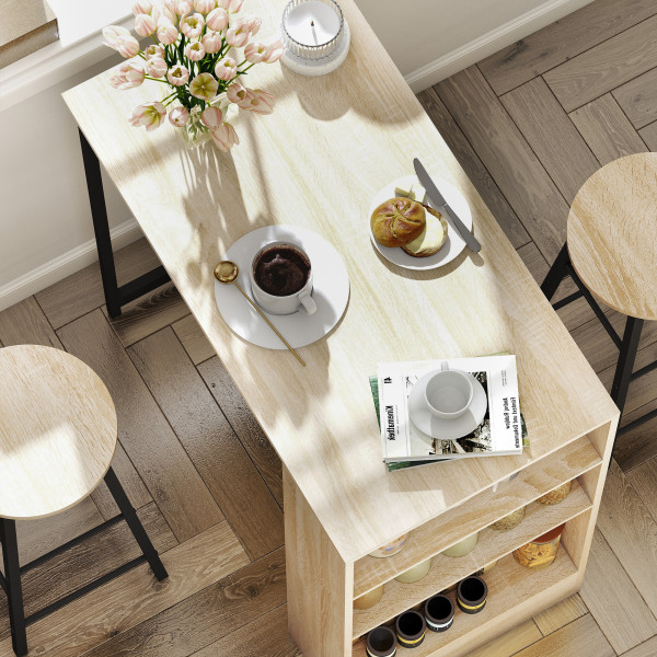 Zestaw mebli barowych stół 91x49x91cm i 2 krzesła 30x61cm dąb, 9241252
