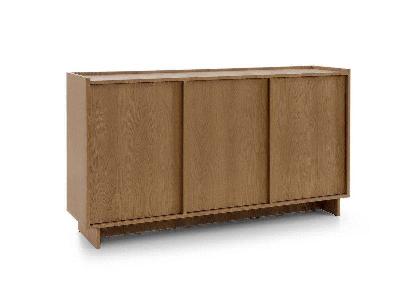 Szeroka Komoda SUNA 147x81 cm – Dąb Karmel do salonu trzydrzwiowa, 9241576
