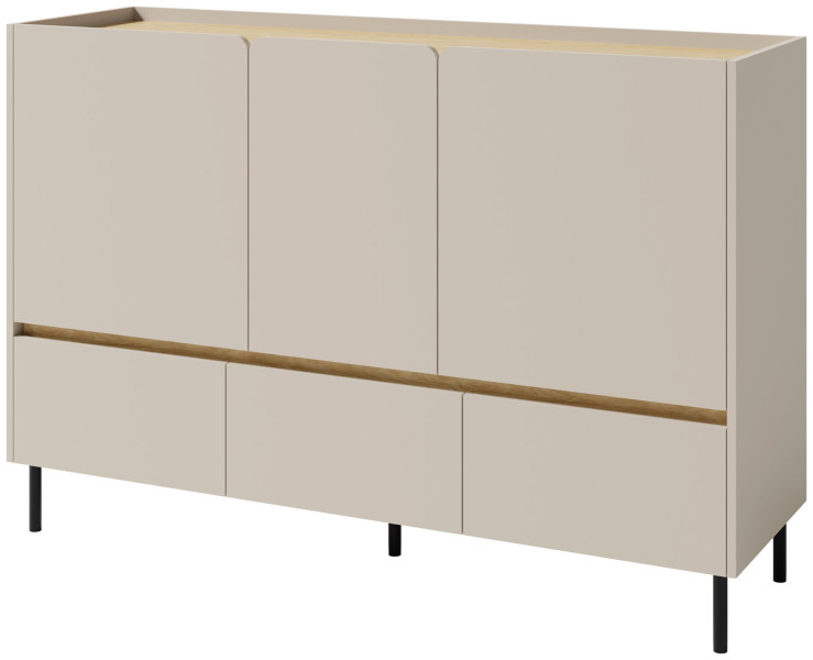 Komoda 150 cm z 3 drzwiami i 3 szufladami LISSARO, 9245141