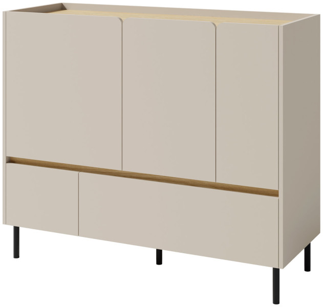 Komoda 120 cm z 3 drzwiami i 2 szufladami młodzieżowa LISSARO, 9245147