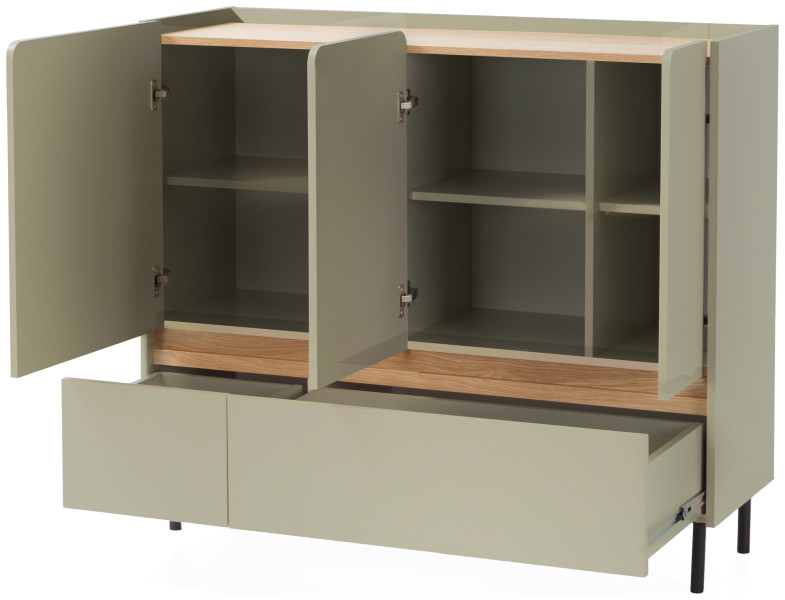 Komoda 120 cm z 3 drzwiami i 2 szufladami młodzieżowa LISSARO, 9245148