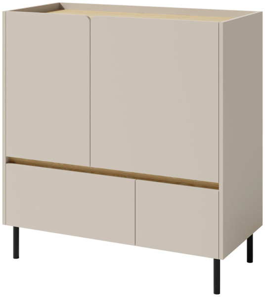 Komoda 95 cm z 2 drzwiami i 2 szufladami LISSARO beż piaskowy, 9245163
