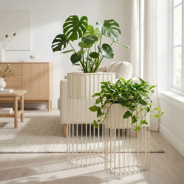 Zestaw 2 metalowych kwietników stojących SOFT FORM, 9251172