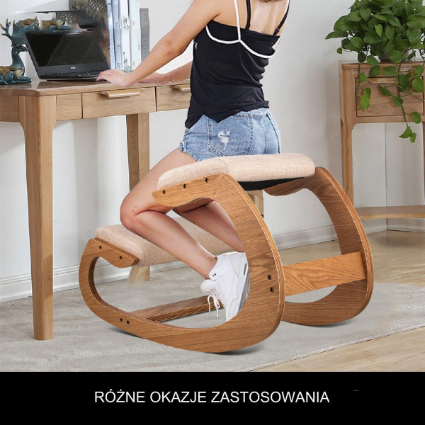 Klęcznik klękosiad krzesło biurowe ergonomiczne fotel biurowy biały, 9257996