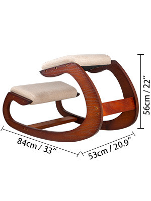 Krzesło ergonomiczne klęczące ciemny brąz premium korekcja postawy, 9257999