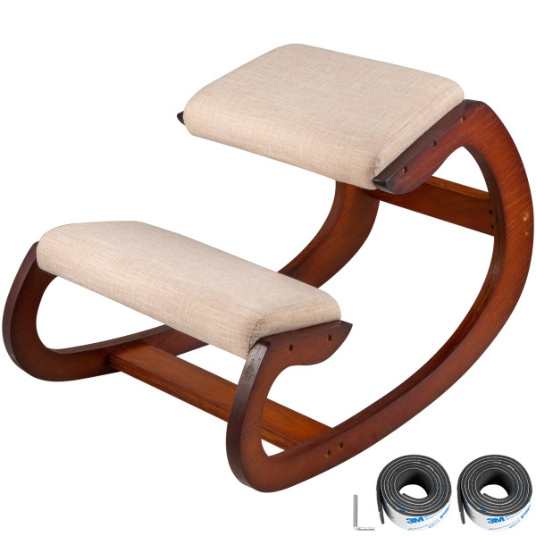 Krzesło ergonomiczne klęczące ciemny brąz premium korekcja postawy, 9278157