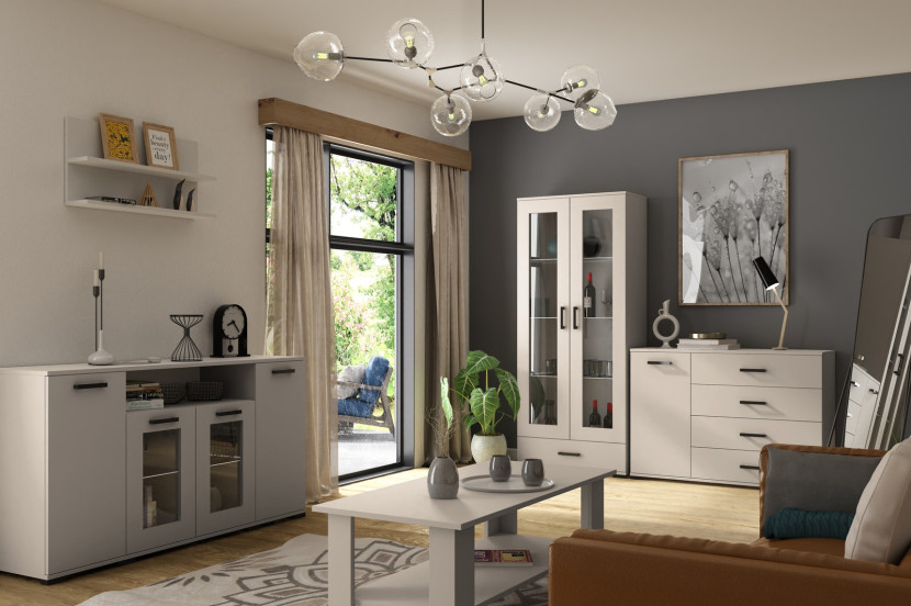 Dwudrzwiowa komoda 90 cm do salonu FIORA, 9318882