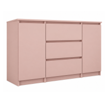 Komoda 2-drzwiowa z 3 szufladami, 120 x 78 x 39 cm, kolor: różowy
