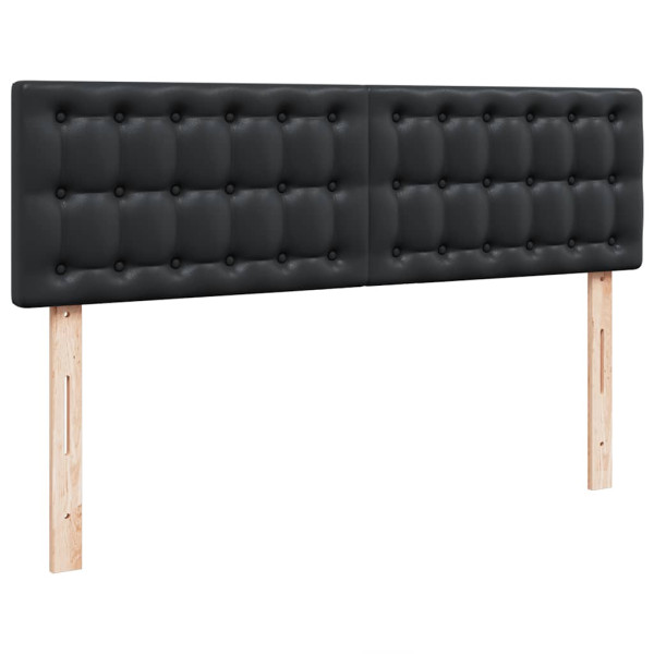 Łóżko 160x200 Tapicerowane z Materacem z LED z Ekoskóry Czarne do Sypialni, 9383008