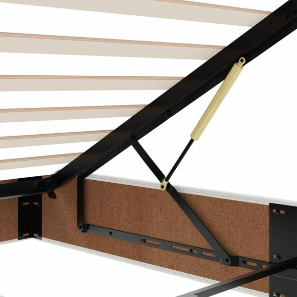 Łóżko 180x200 Tapicerowane z Materacem z LED z Ekoskóry Białe do Sypialni, 9383160