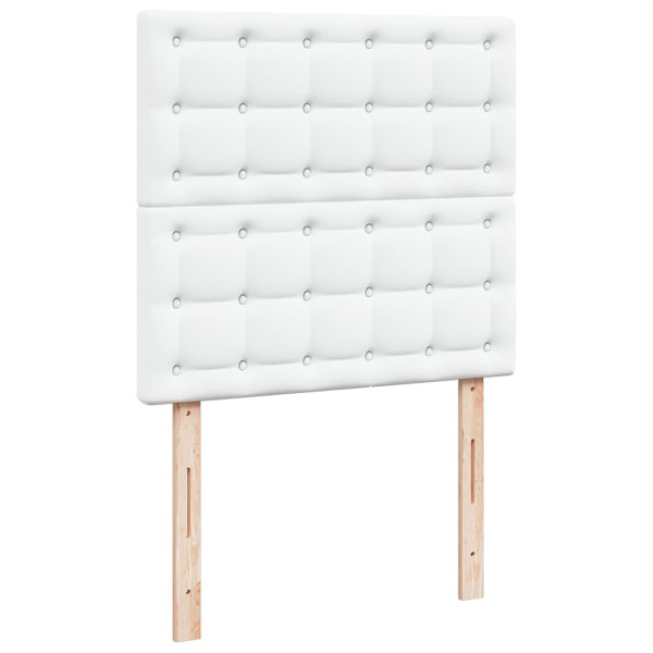 Łóżko 200x200 Tapicerowane z Materacem z LED z Ekoskóry Białe do Sypialni, 9396461