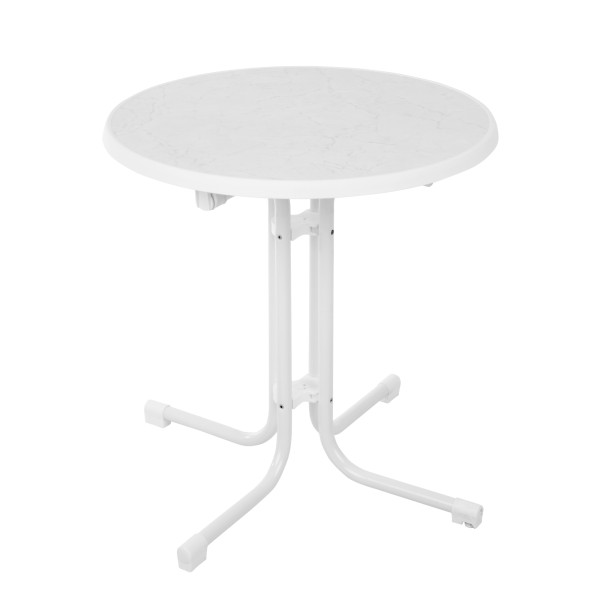 Stół ogrodowy Dine & Relax 70 cm marble / biały PATIO, 940003
