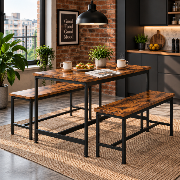 Zestaw loftowych mebli do kuchni postarzane drewno ModernHome, 9428420