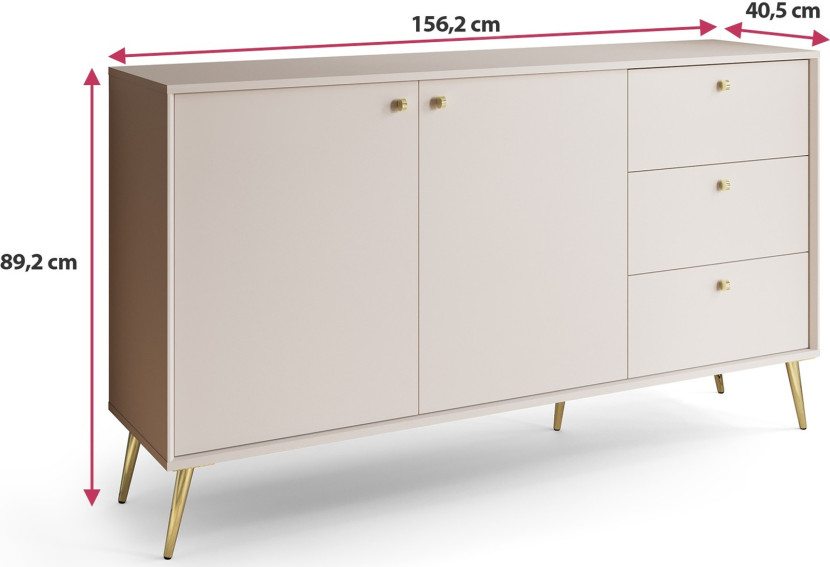Komoda dwudrzwiowa ROSEA 156 cm beż piaskowy, 9436624