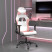 Fotel Gamingowy z Ekoskóry z Podnóżkiem Ergonomiczny Biało-Różowy do Biurka, 9438871