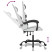 Fotel Gamingowy z Ekoskóry Ergonomiczny Biało-Czarny do Biurka dla Gracza, 9438890