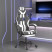 Fotel Gamingowy z Ekoskóry z Podnóżkiem Ergonomiczny Czarno-Biały do Biurka, 9438965