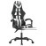 Fotel Gamingowy z Ekoskóry z Podnóżkiem Ergonomiczny Czarno-Biały do Biurka, 9438969