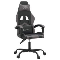 Produkt: Fotel Gamingowy z Ekoskóry Obrotowy Ergonomiczny Czarno-Szary do Biurka