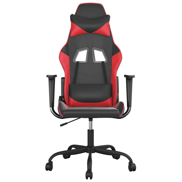 Fotel Gamingowy z Ekoskóry Ergonomiczny Czarno-Czerwony do Biurka, 9439074