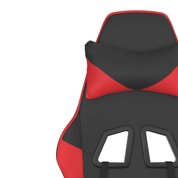 Fotel Gamingowy z Ekoskóry Ergonomiczny Czarno-Czerwony do Biurka, 9439082