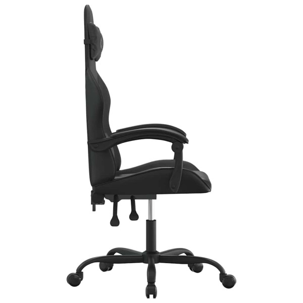 Fotel Gamingowy z Ekoskóry Obrotowy Ergonomiczny Czarny do Biurka, 9439287