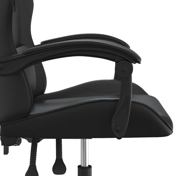 Fotel Gamingowy z Ekoskóry Obrotowy Ergonomiczny Czarny do Biurka, 9439290