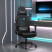 Fotel Gamingowy z Ekoskóry z Podnóżkiem Ergonomiczny Czarny do Biurka, 9439328