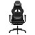 Fotel Gamingowy z Ekoskóry z Podnóżkiem Ergonomiczny Czarny do Biurka, 9439329