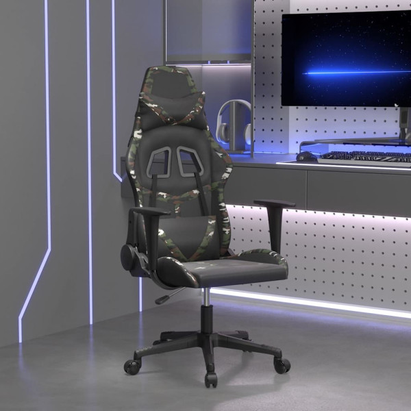 Fotel Gamingowy z Ekoskóry Ergonomiczny Czarno-Wielokolorowy do Biurka, 9439362