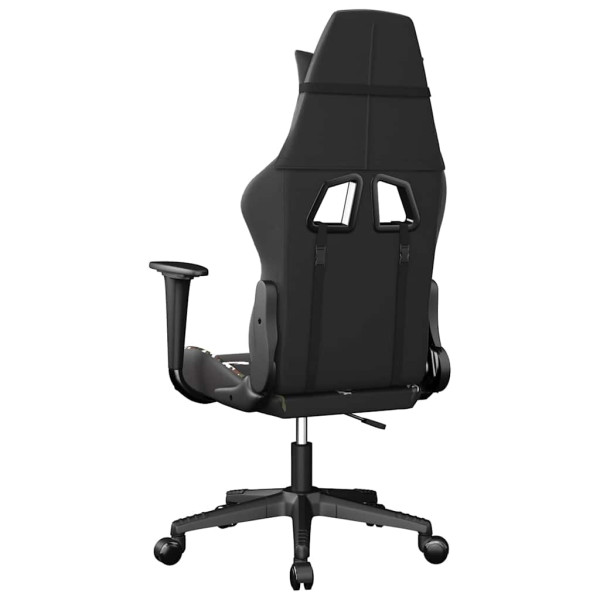 Fotel Gamingowy z Ekoskóry Ergonomiczny Czarno-Wielokolorowy do Biurka, 9439365