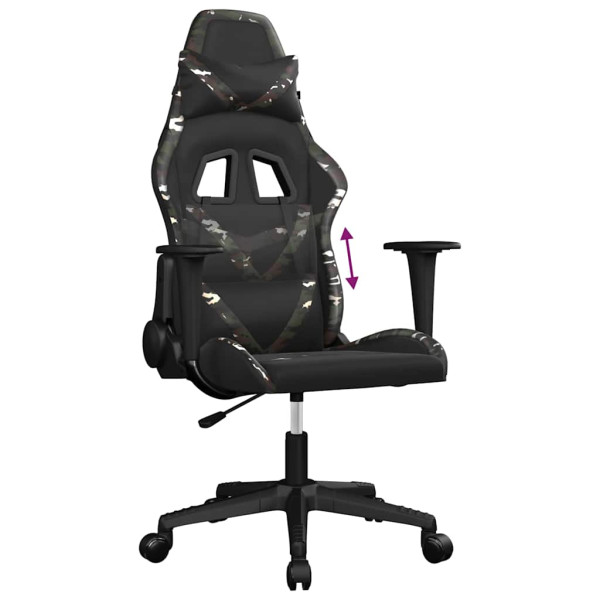Fotel Gamingowy z Ekoskóry Ergonomiczny Czarno-Wielokolorowy do Biurka, 9439367