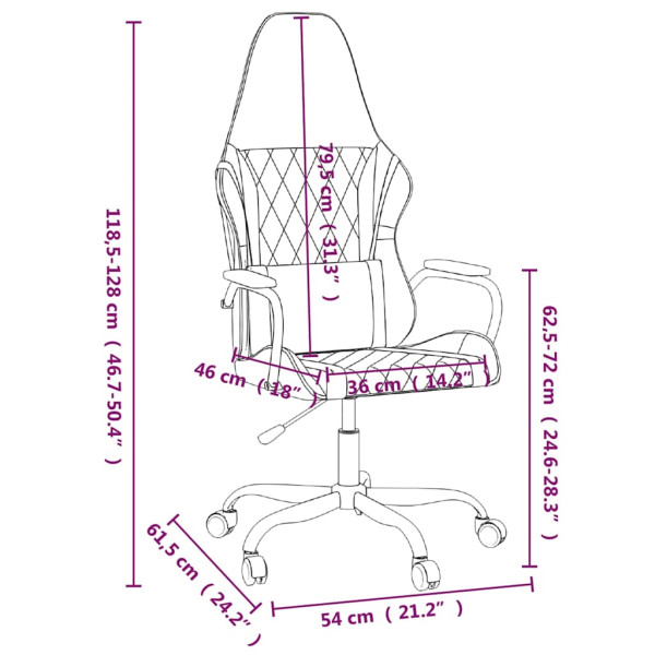 Fotel Gamingowy z Ekoskóry Ergonomiczny Biało-Różowy do Biurka dla Gracza, 9439417
