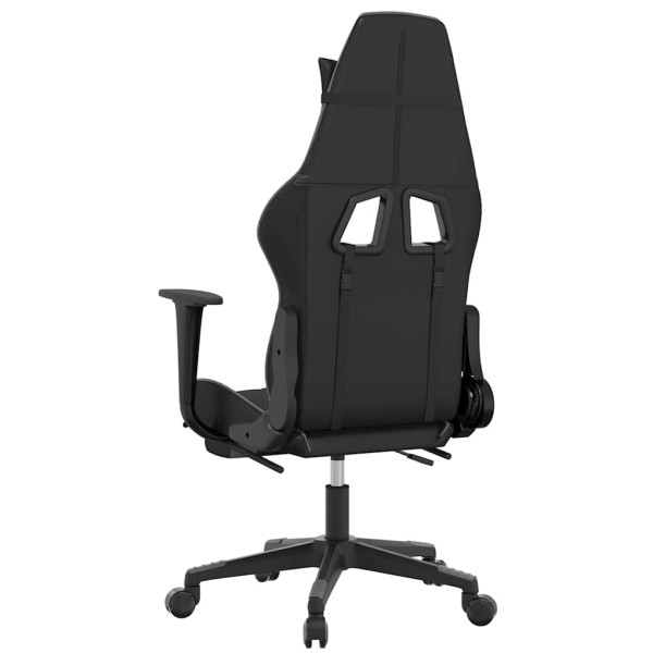 Fotel Gamingowy z Ekoskóry z Podnóżkiem Ergonomiczny Czarno-Szary do Biurka, 9439591