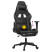 Fotel Gamingowy z Ekoskóry z Podnóżkiem Ergonomiczny Czarno-Szary do Biurka, 9439593
