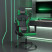 Fotel Gamingowy z Ekoskóry Ergonomiczny Czarno-Zielony do Biurka dla Gracza, 9439614
