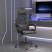 Fotel Gamingowy z Ekoskóry Ergonomiczny z Podłokietnikami Czarny do Biurka, 9439629