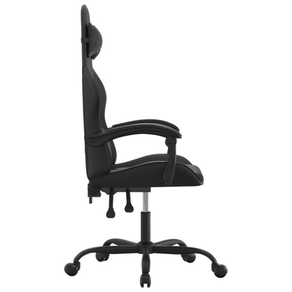 Fotel Gamingowy z Ekoskóry Ergonomiczny z Podłokietnikami Czarny do Biurka, 9439631