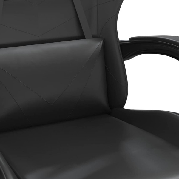 Fotel Gamingowy z Ekoskóry Ergonomiczny z Podłokietnikami Czarny do Biurka, 9439635
