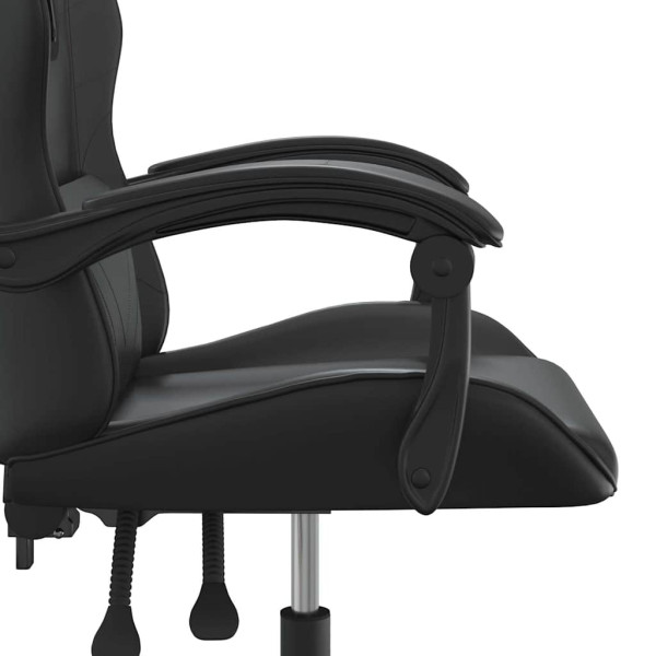 Fotel Gamingowy z Ekoskóry Ergonomiczny z Podłokietnikami Czarny do Biurka, 9439636