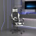 Fotel Gamingowy z Ekoskóry z Podnóżkiem Ergonomiczny Czarno-Biały do Biurka, 9439776