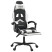 Fotel Gamingowy z Ekoskóry z Podnóżkiem Ergonomiczny Czarno-Biały do Biurka, 9439780