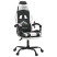 Fotel Gamingowy z Ekoskóry z Podnóżkiem Ergonomiczny Czarno-Biały do Biurka, 9439782