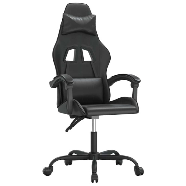 Fotel Gamingowy z Ekoskóry Obrotowy Ergonomiczny Czarny do Biurka, 9439870